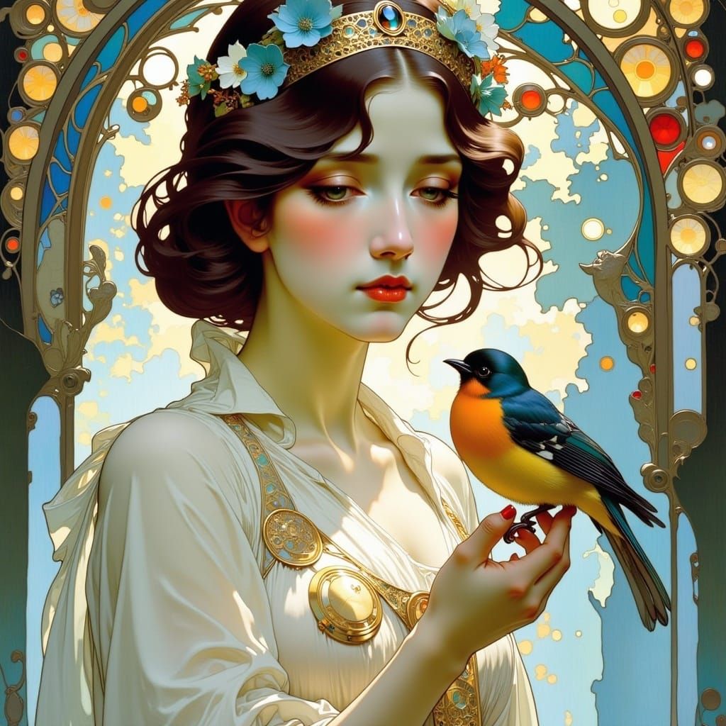 Snow White in Art Nouveau Style