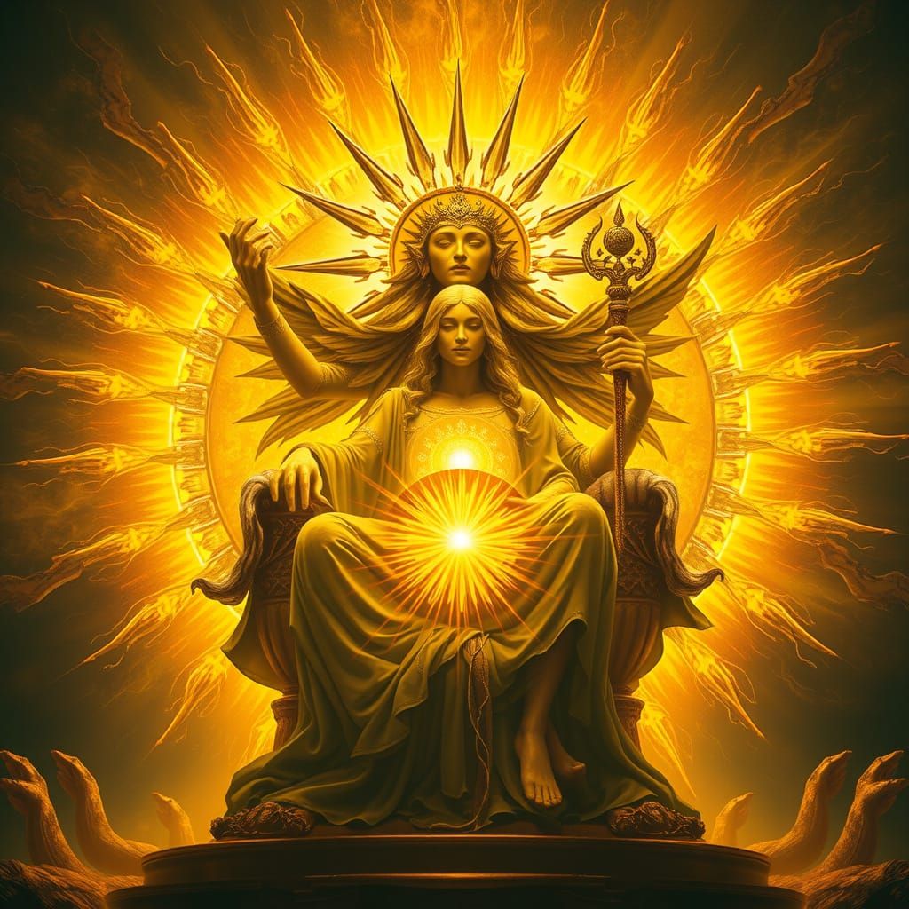 Solar God Embodies Harmony in Celestial Light