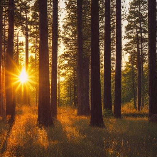 Cabin in Forest at Sunset: Professional Photography