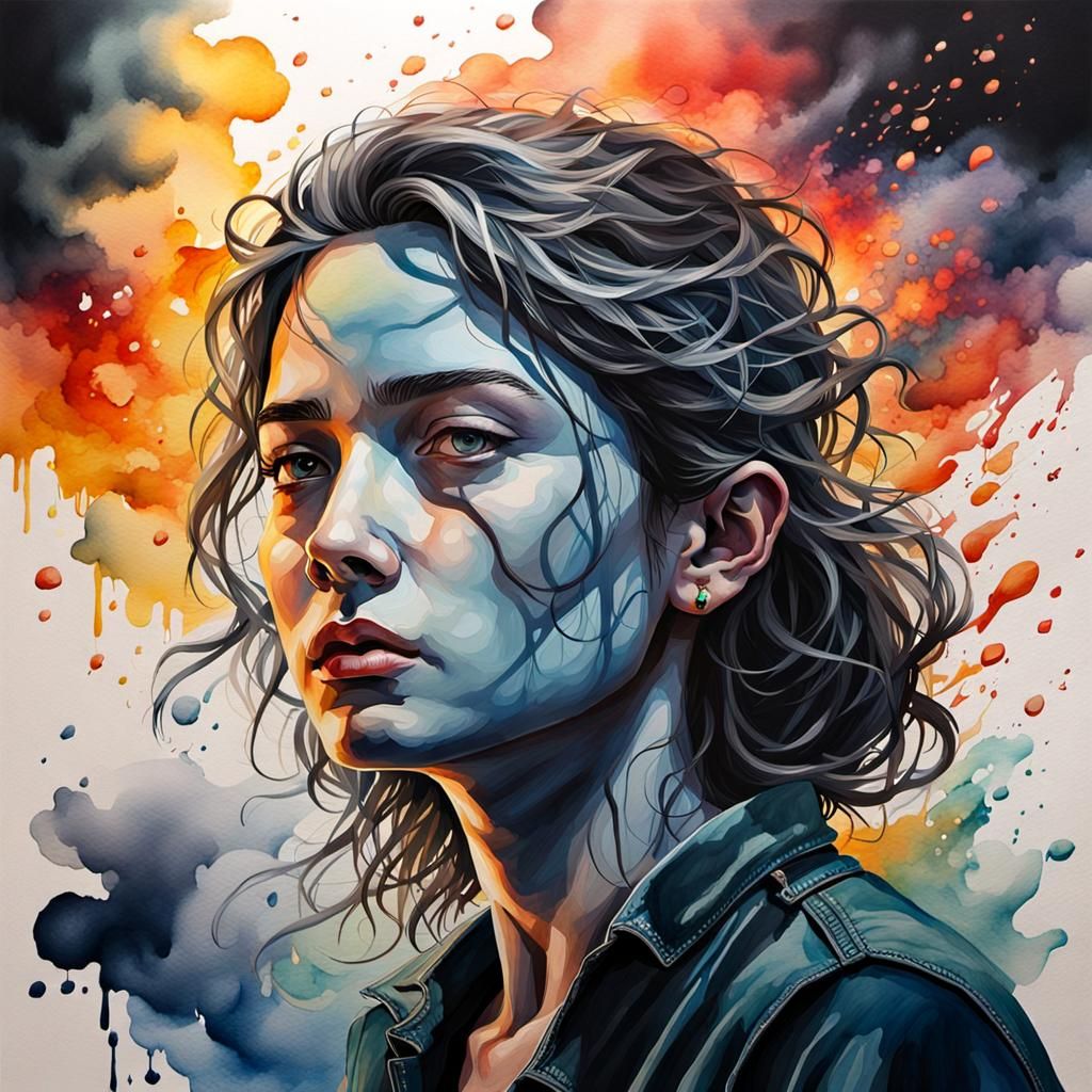 Emotional Landscapes in Watercolor Splash Art