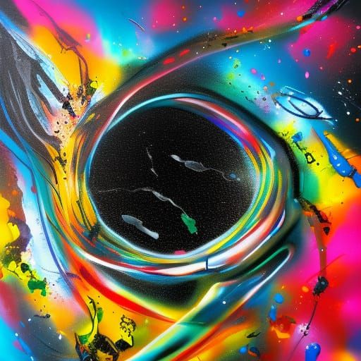 Colorful Graffiti Art Black Hole