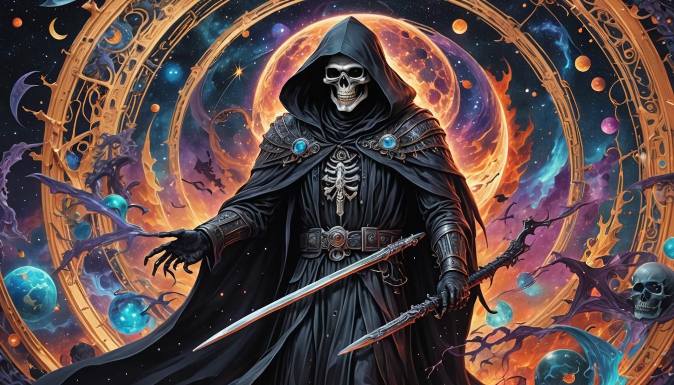 Grim Reaper Flies Over Covid-Affected World