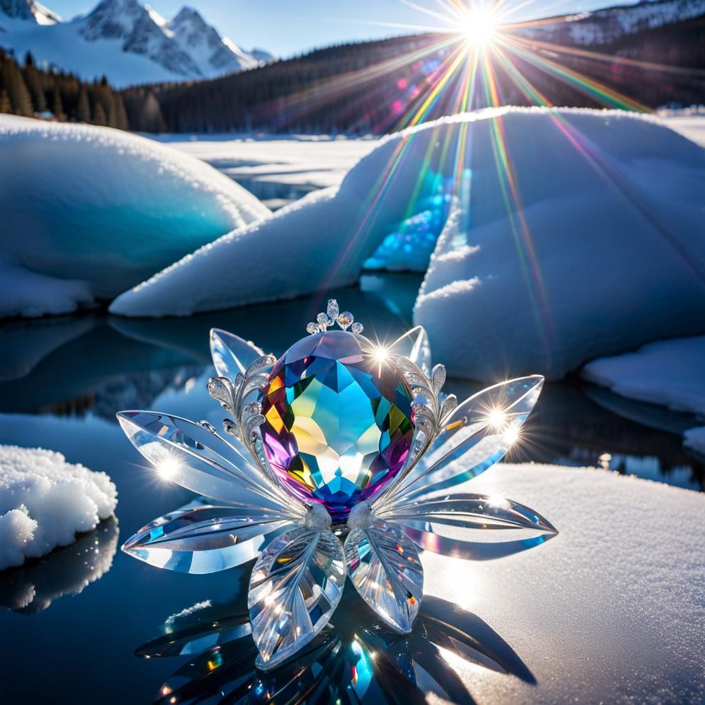 Rainbow Crystal ice flower 3