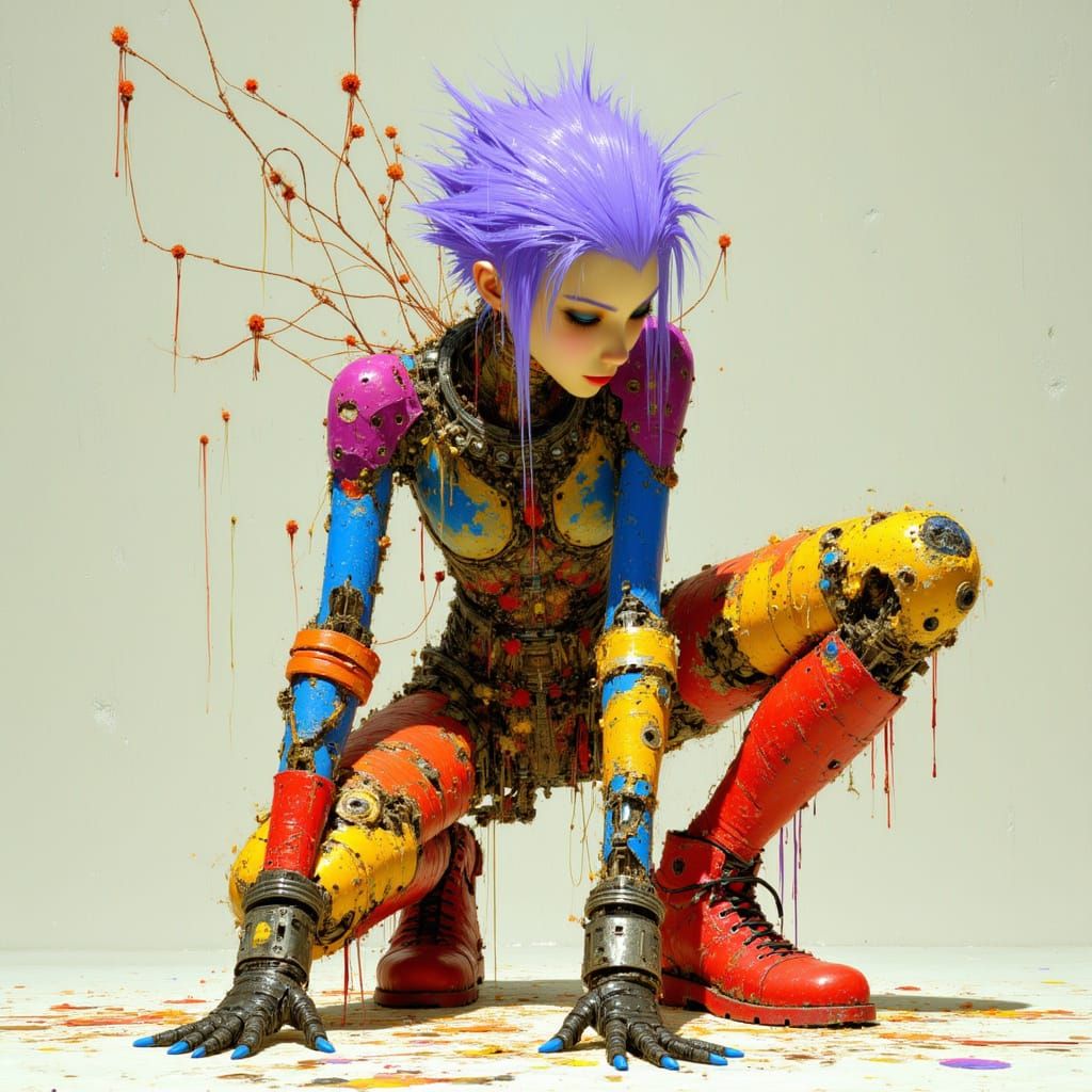 Cyberpunk Woman with Visible Internal Workings