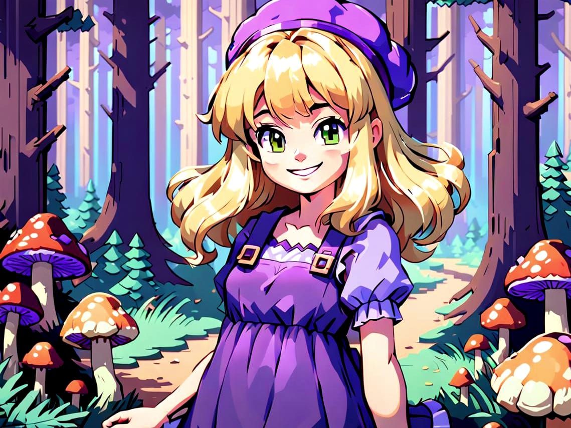 Charming 8-bit Forest Maiden