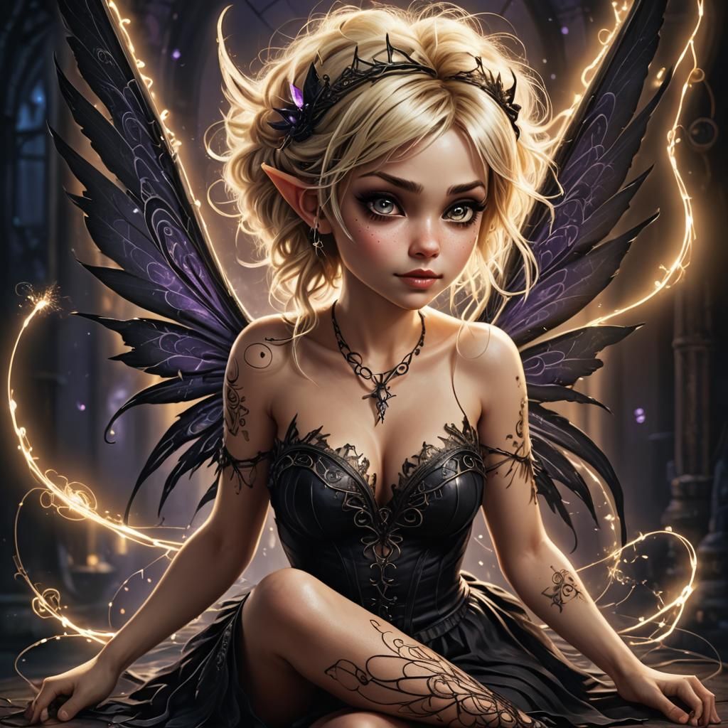 Gothic Tinkerbell: A Dark Fairy in Digital Art