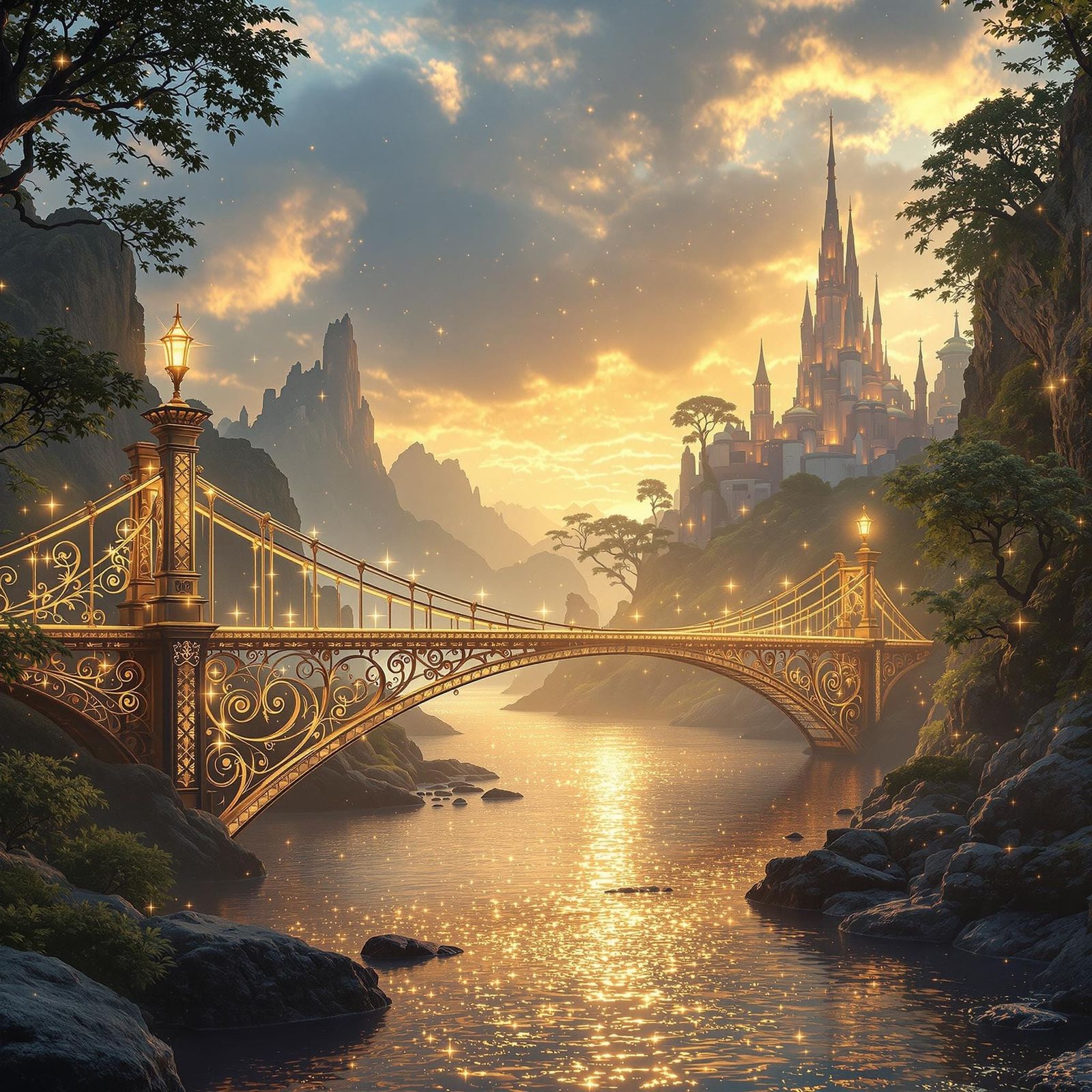 Ethereal Golden-Gate Bridge in the Fey-Wild