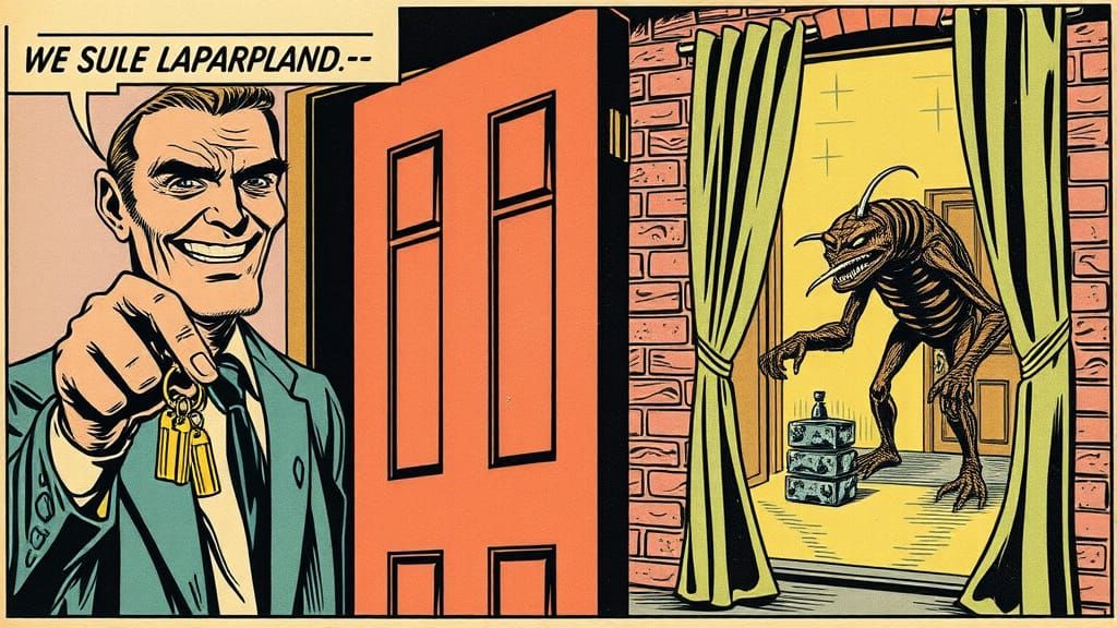 Vintage Sci-Fi Comic Book Panel in Faded Newsprint Style