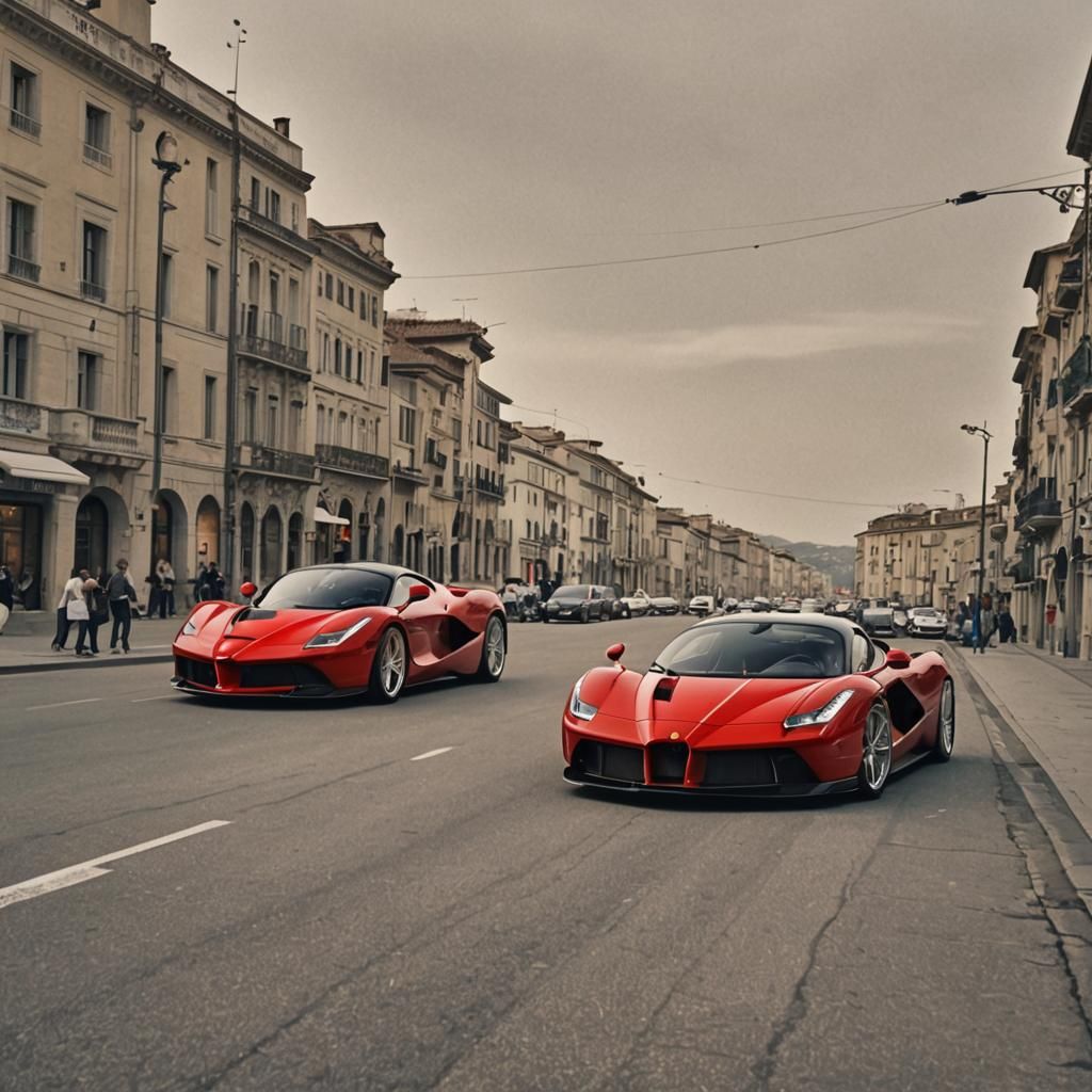 Ferrari and Bugatti Chiron Digital Rendering