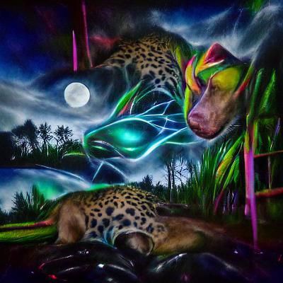 Psychedelic Jaguar Vision in Neon Jungle