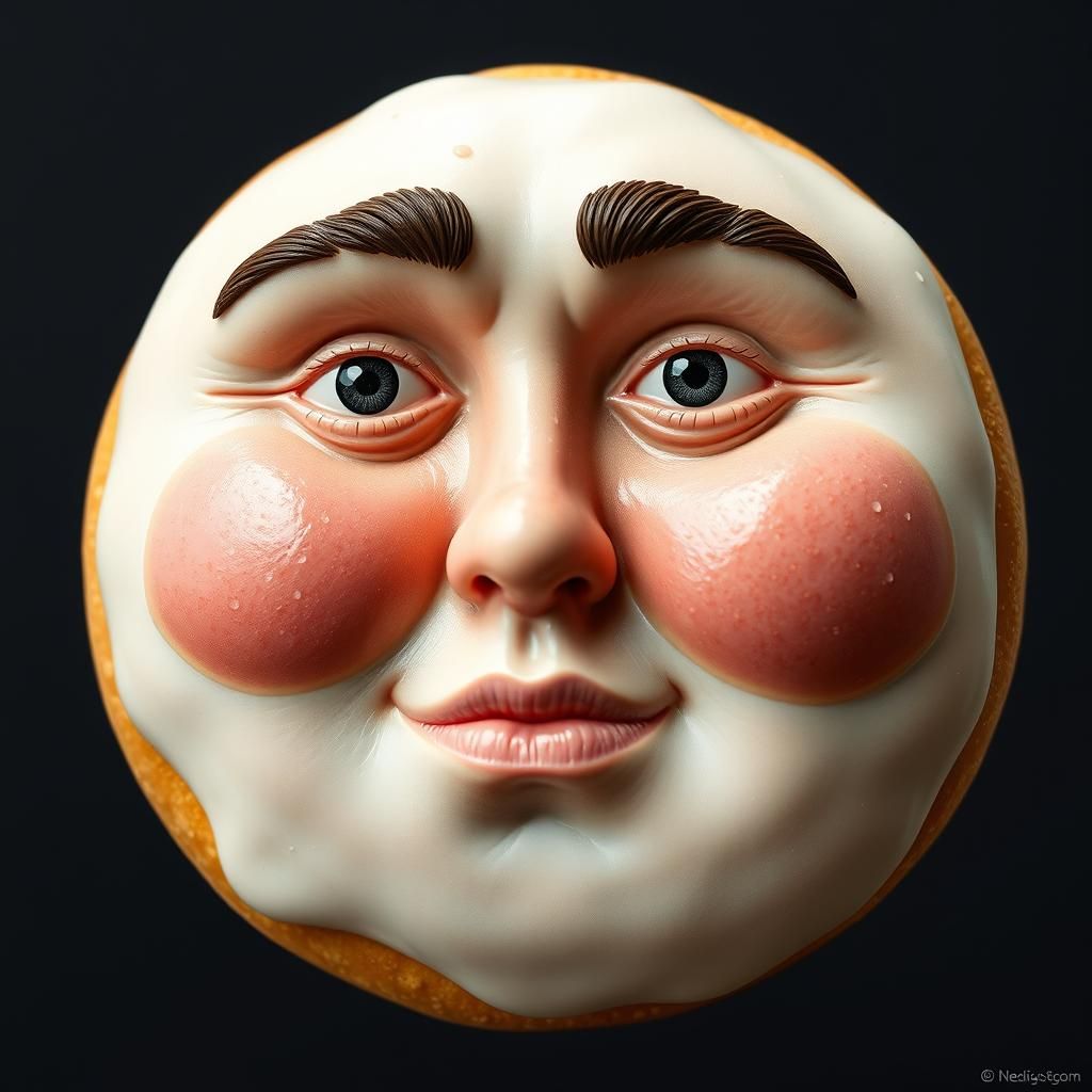 Hyperrealistic Donut with Human Face