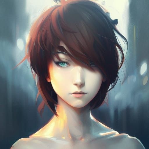 Anime Knight Portrait in Art Nouveau Style