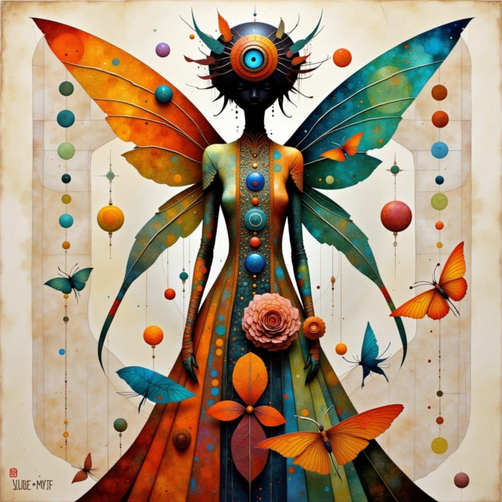 <lora:Gold and pink:1.0> <lora:Liquid Ink Flux:1.0> Orange, ...