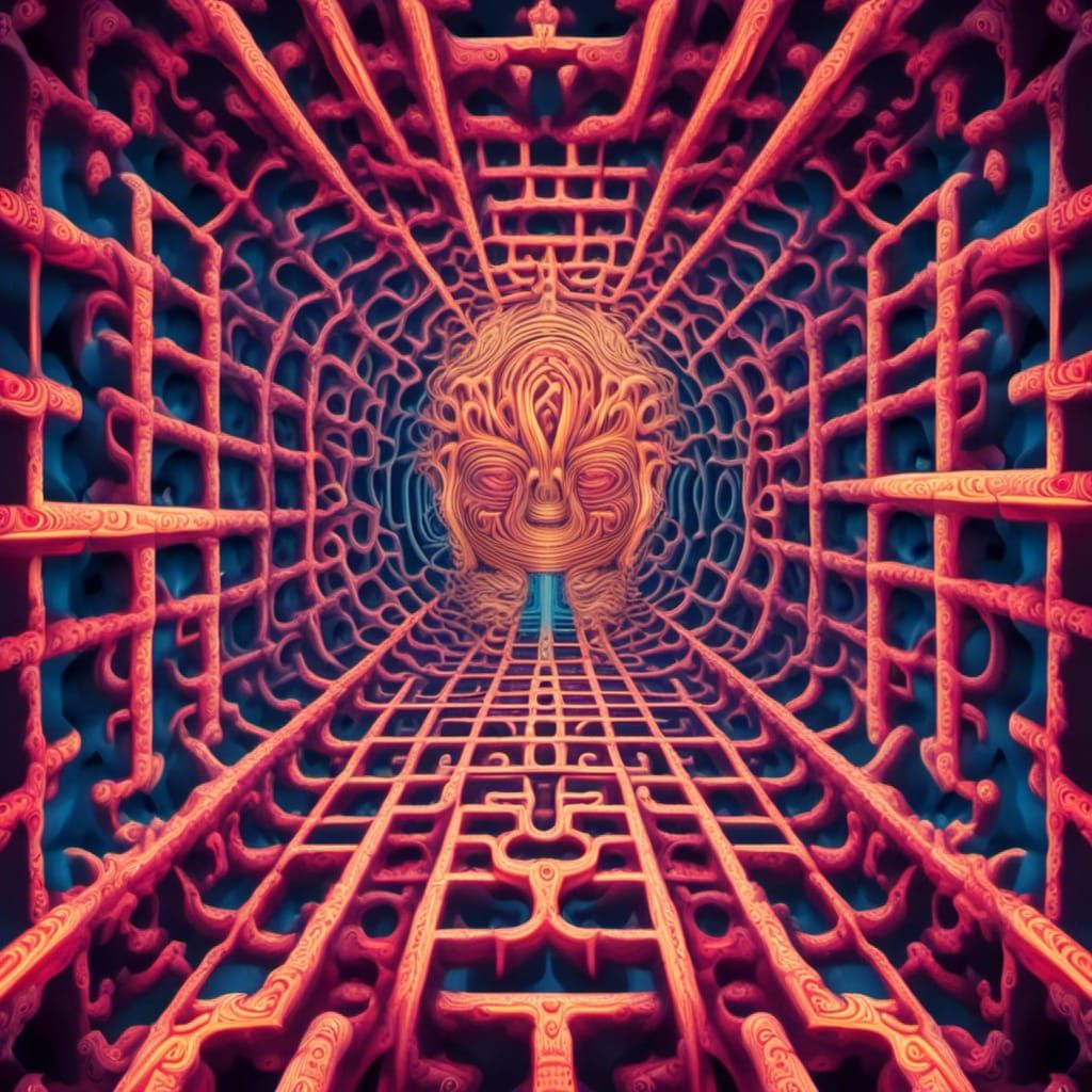 a hyperrealistic portrait of a mind and its fractured realit...