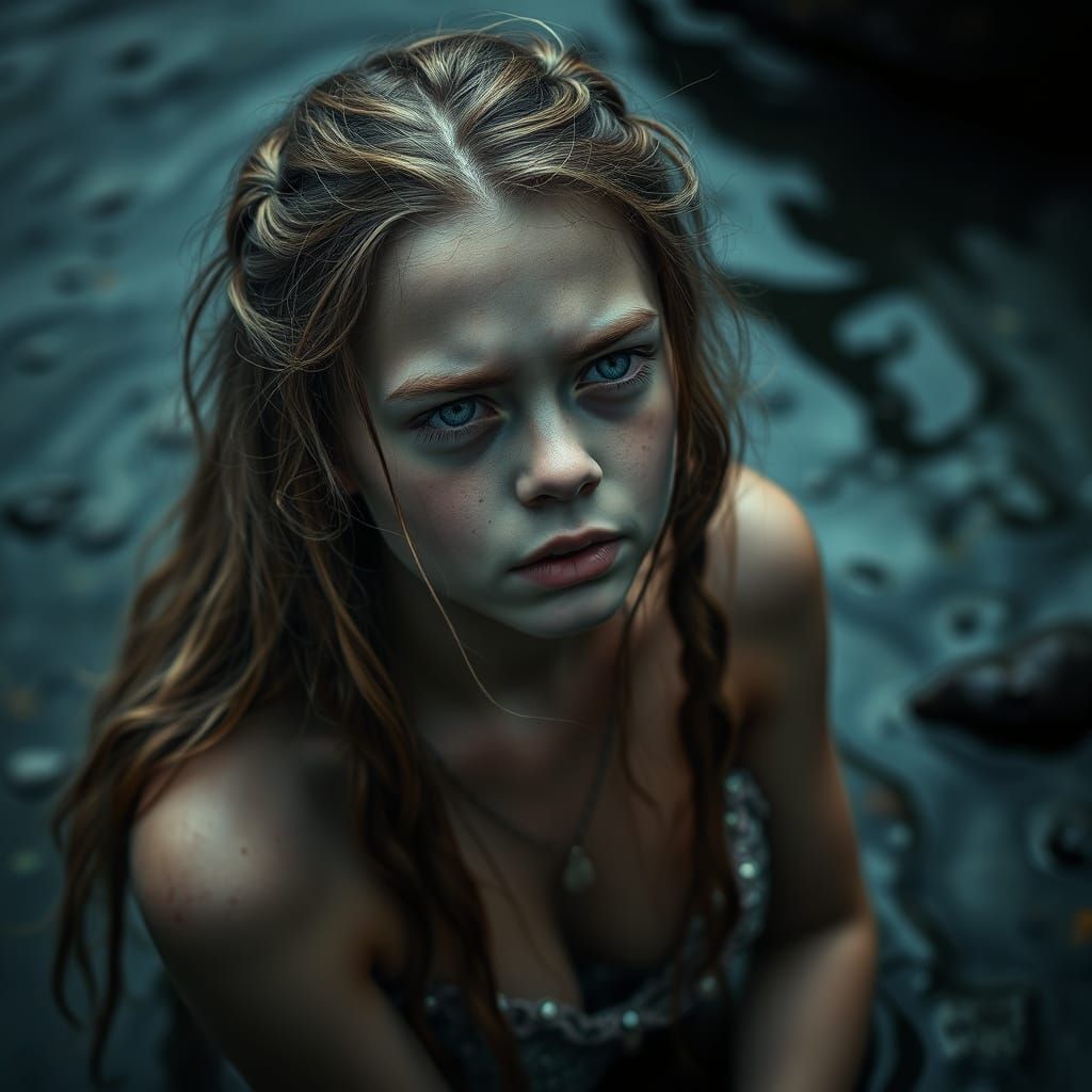 Hyperrealistic Mermaid Teenager in Cinematic HDR