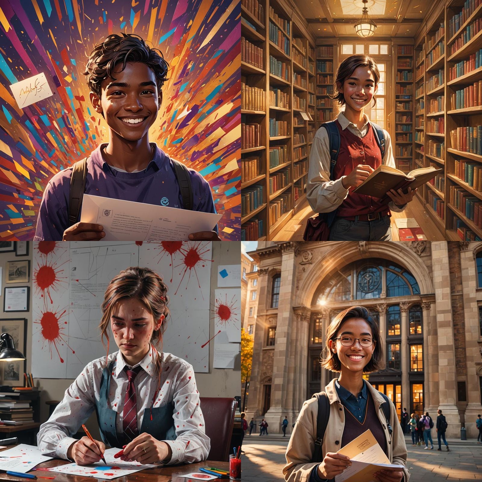 Hyperrealistic School Acceptance Letter Concept Art