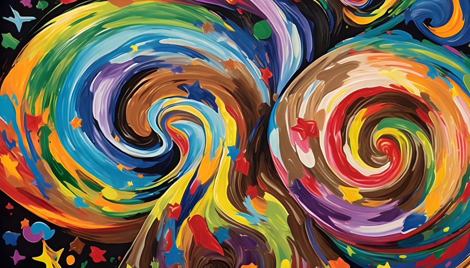 Vast Helical Vortex Maelstroms of Paint and Plasma with Poin...