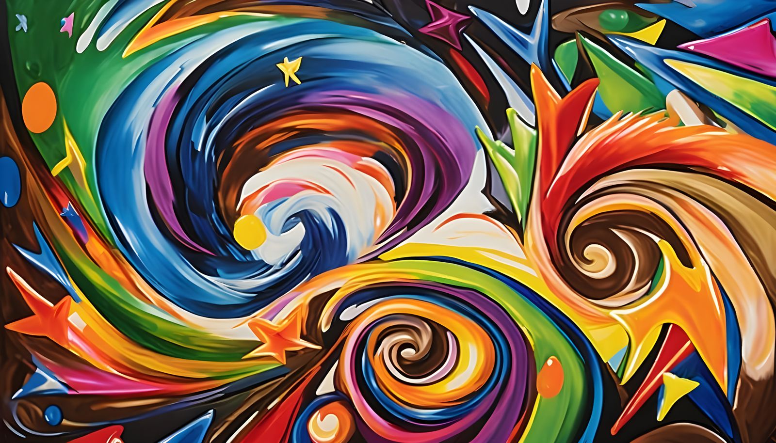 Vast Helical Vortex Maelstroms of Paint and Plasma