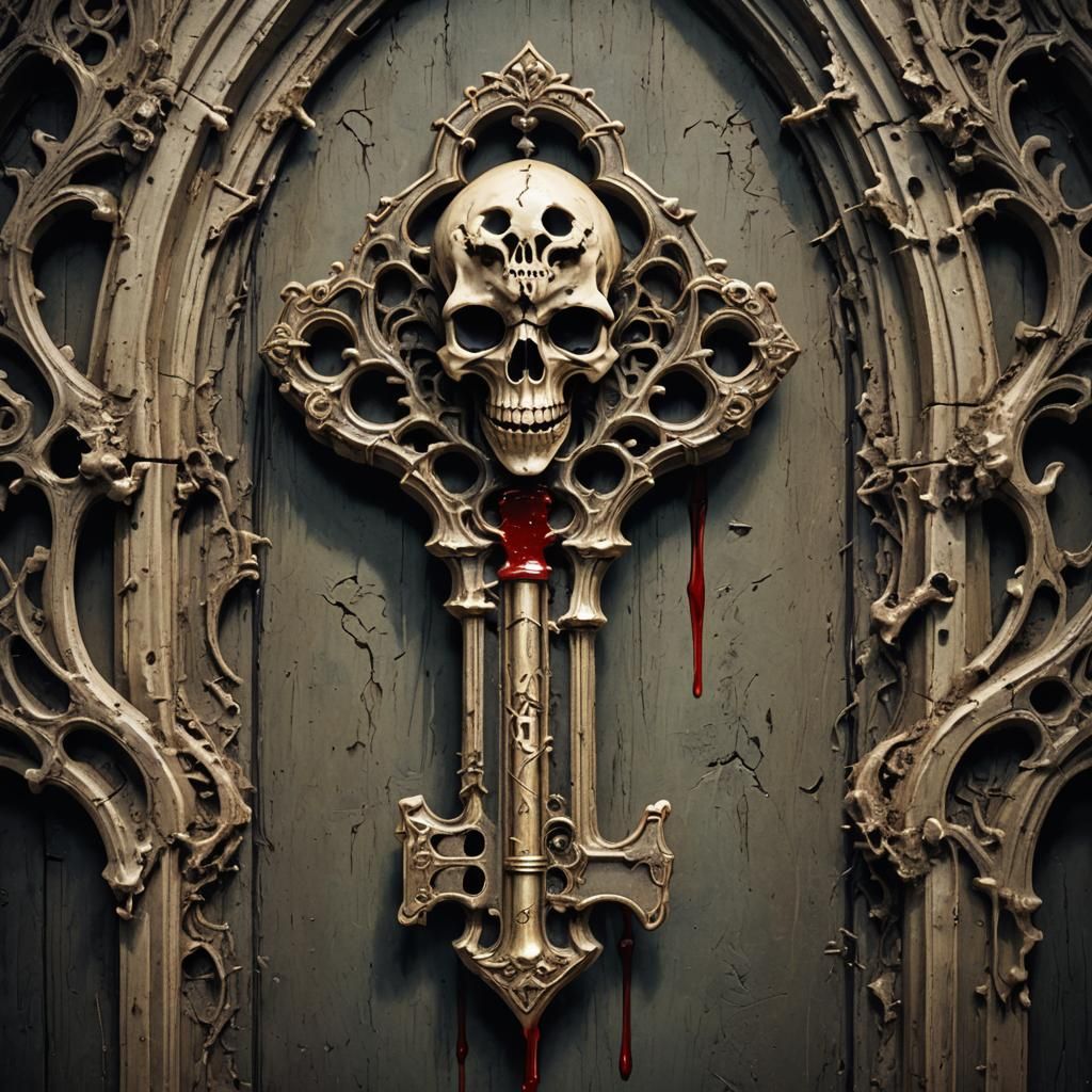 Gothic Skeleton Key Made of Bones