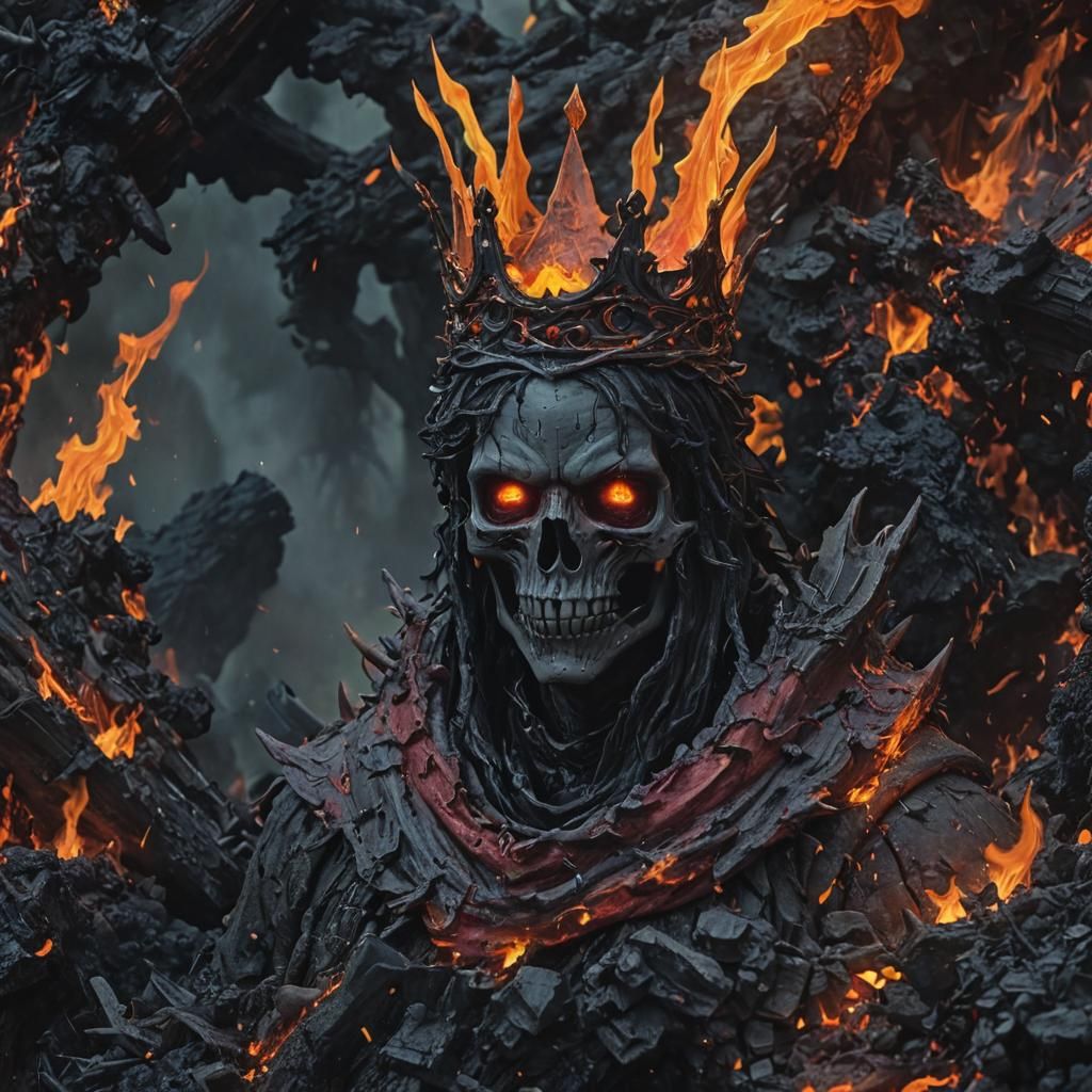 Fiery Sunrise with Ashes in Cool Colors