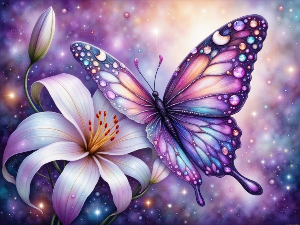 Lavender Butterfly in Sparkling Lavender Hues