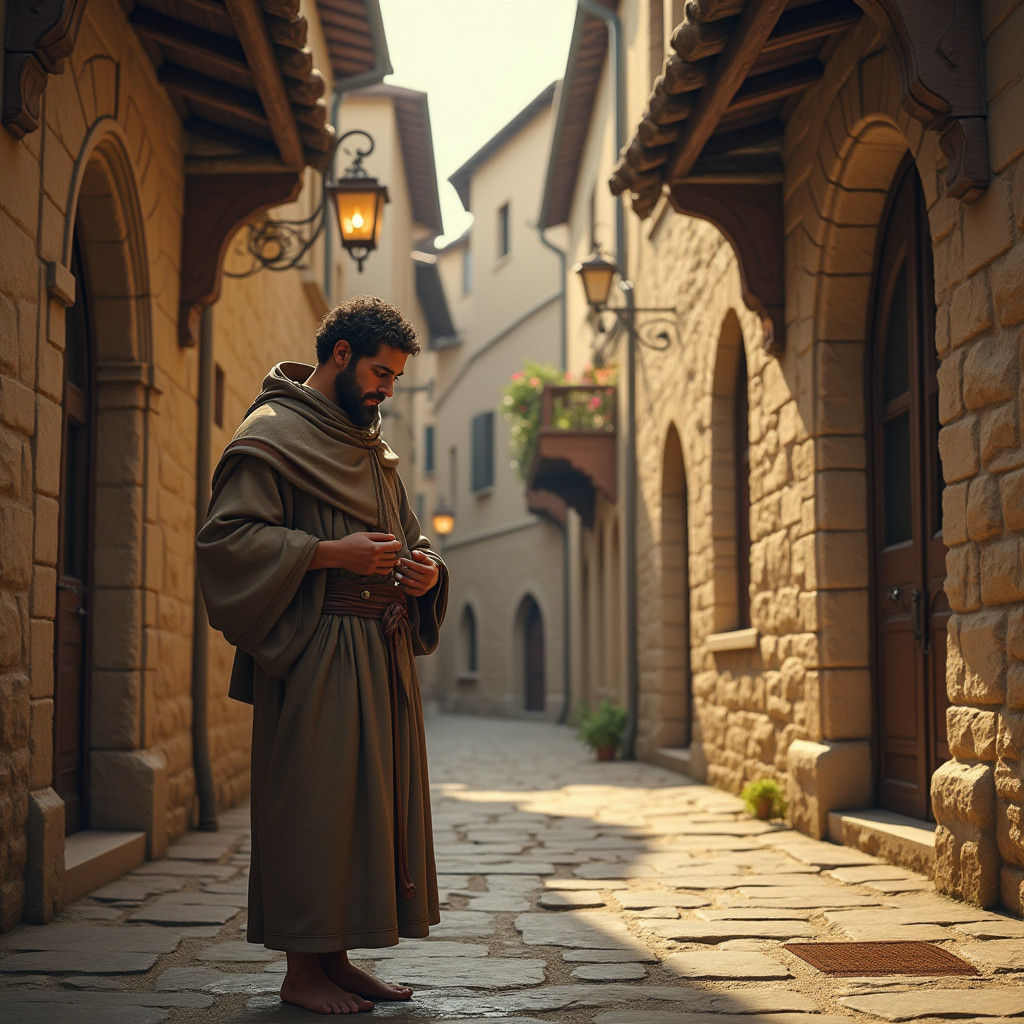St Francis Begging in Medieval Assisi