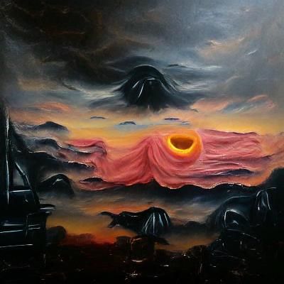 Dark Sunrise Oil Painting on Canvas