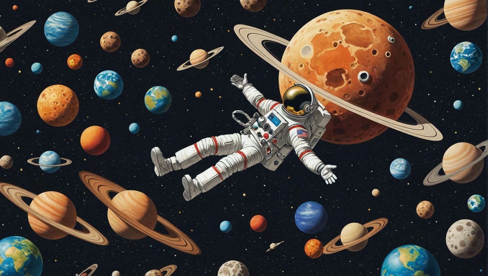 Everyday Items Drifting in Space: Whimsical Digital Art