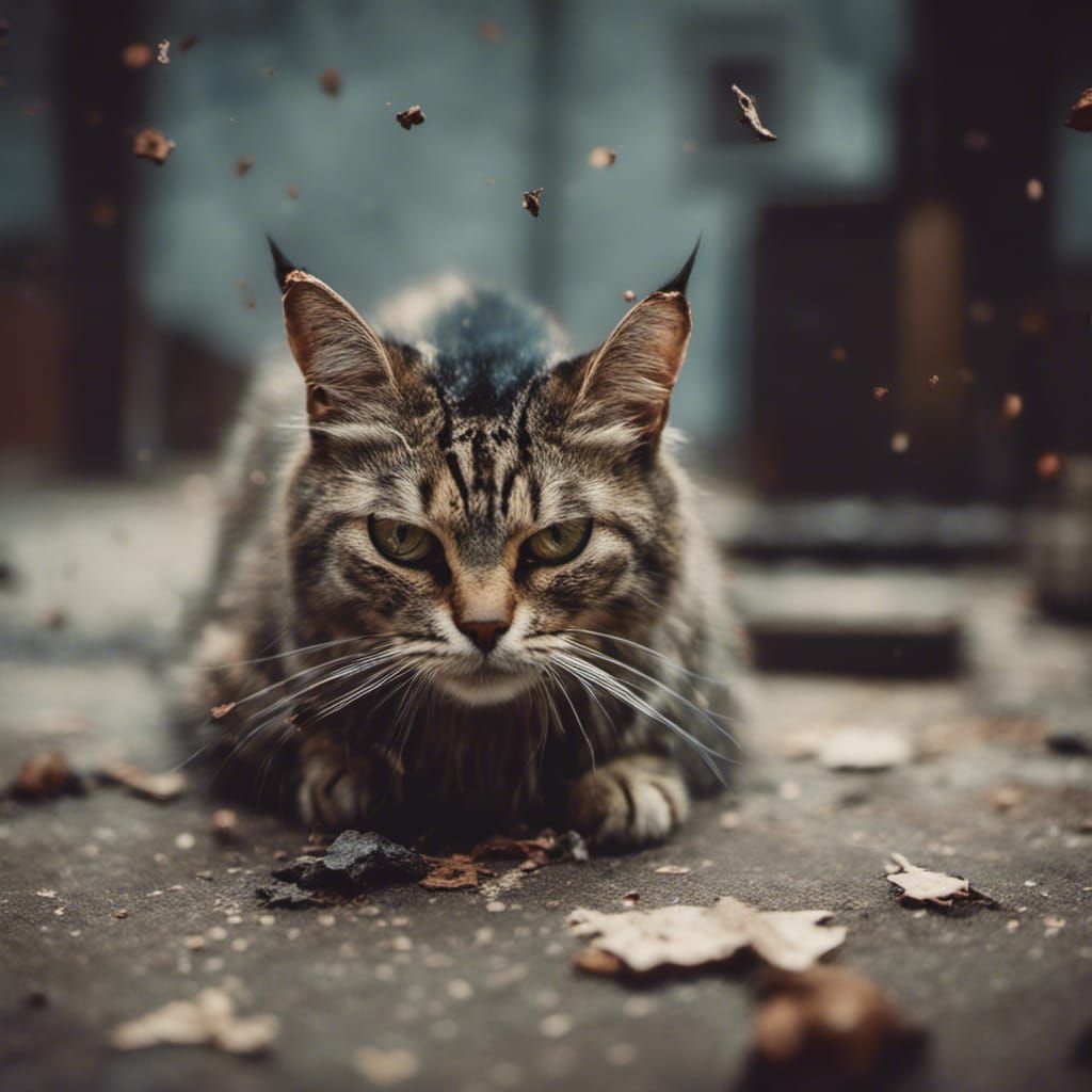 Eerie Zombie Cat Inspired by Macabre Horror