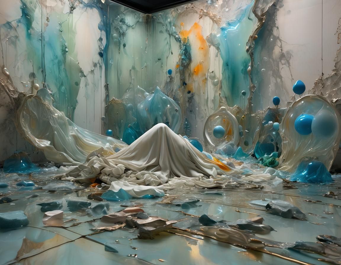 Figurative Molten Glass Transformation with Fabric