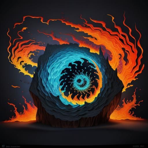 Abstract Vector Fractal with Zentangle Patterns in 3D