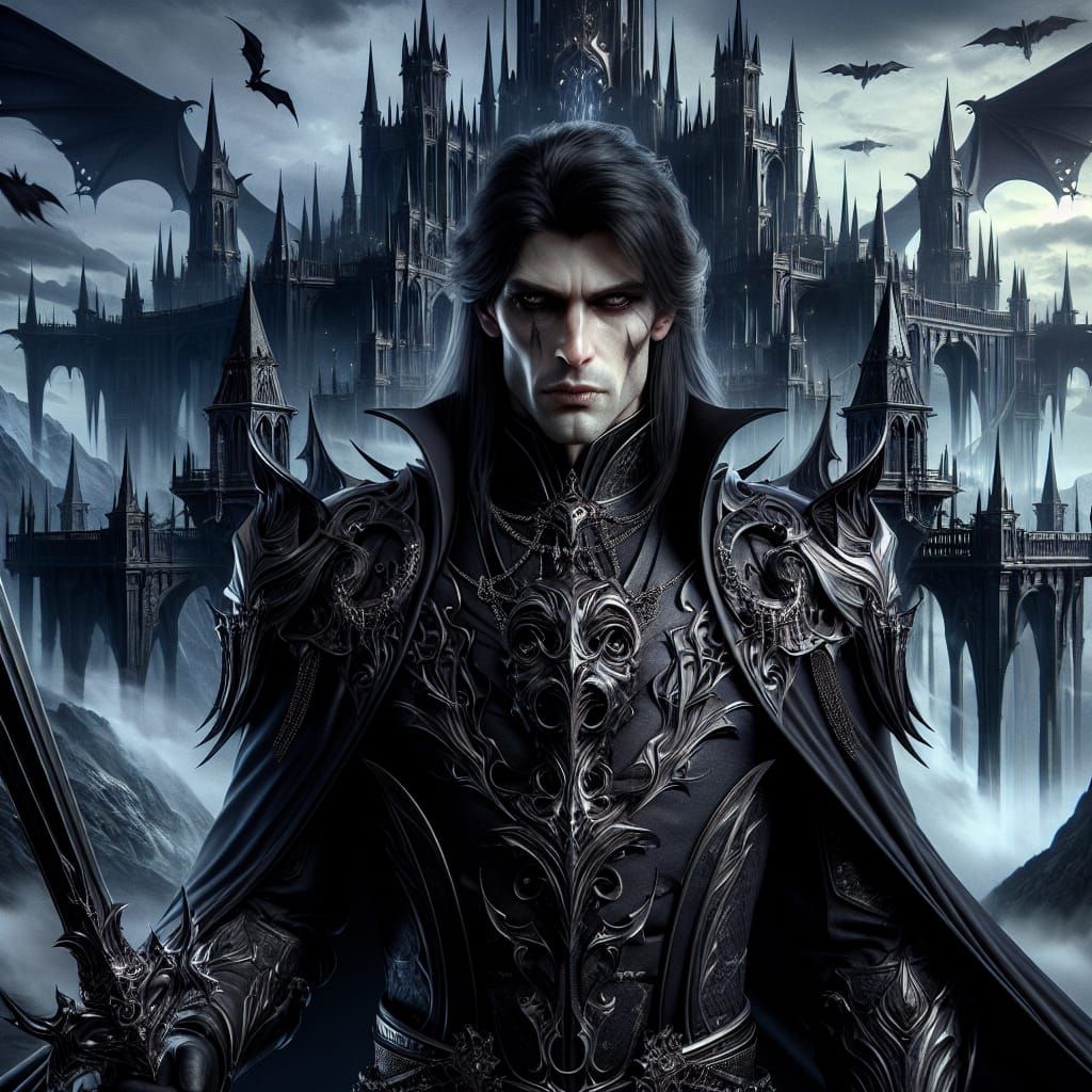 Fantasy Lord of Dark Stronghold Portrait