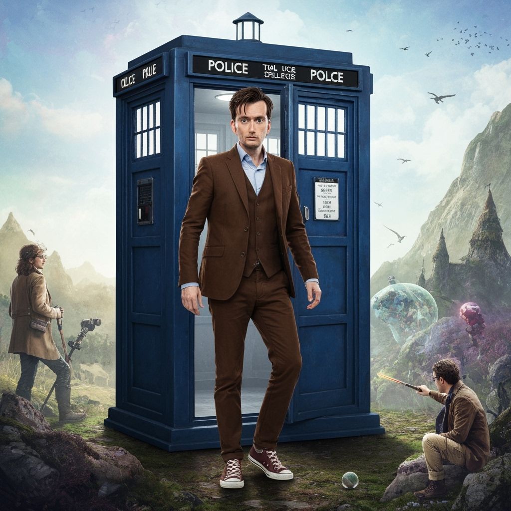 David Tennant Emerges from Tardis in Sci-Fi Scene