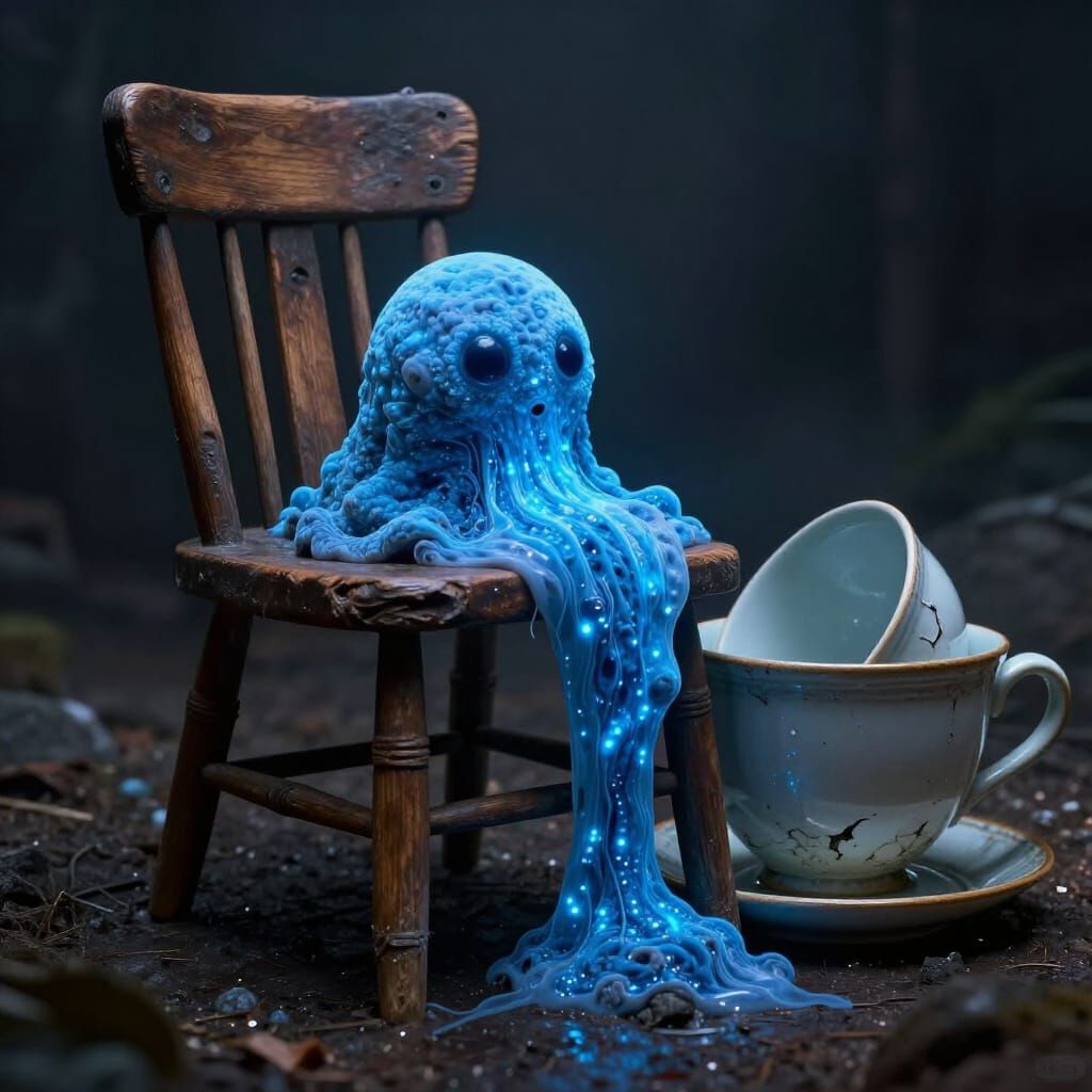 Bioluminescent Slime Mold Explores Giant Objects