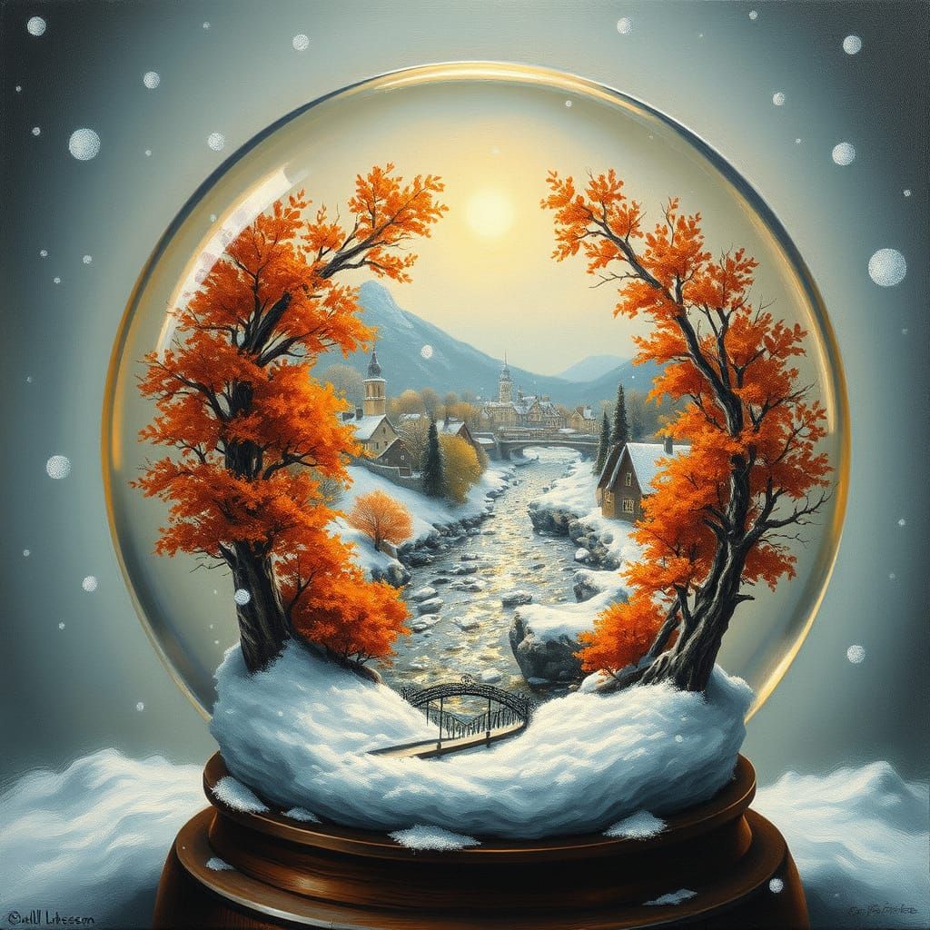 A change of seasons in a globe