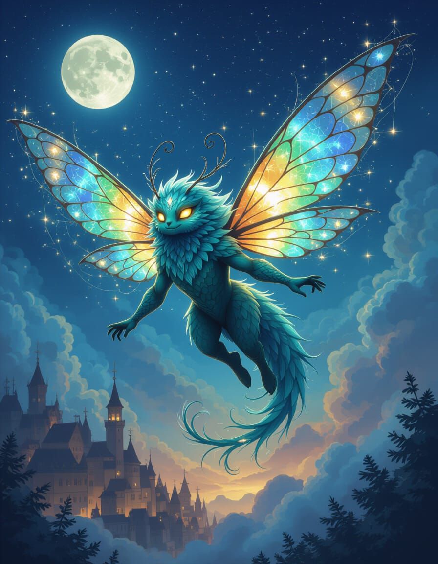 Chrysocolla Creature with Goldvein Cobweb Prismatic Spectral...