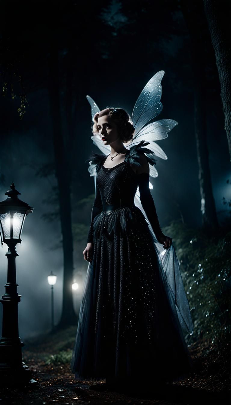 Woodland Fairy in Film Noir Style