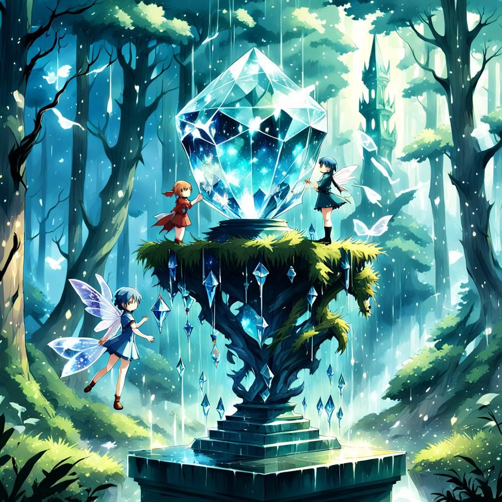 Anime Style Fairy Observed by Dragon