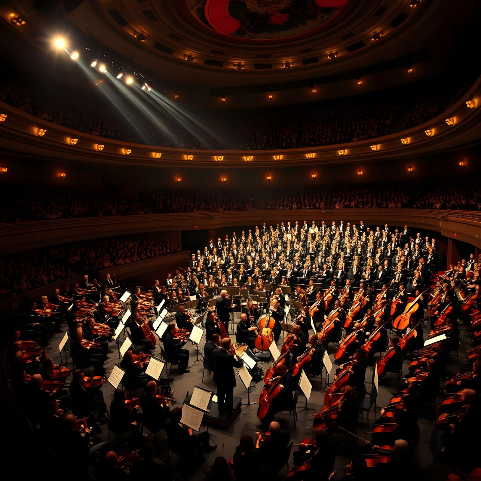 Epic Concert Hall with Orchestra and Audience in Cinematic S...