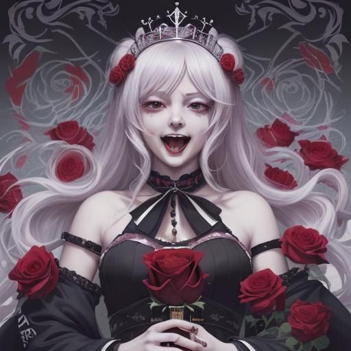 Anime Queen of Dying Roses in Manga Style