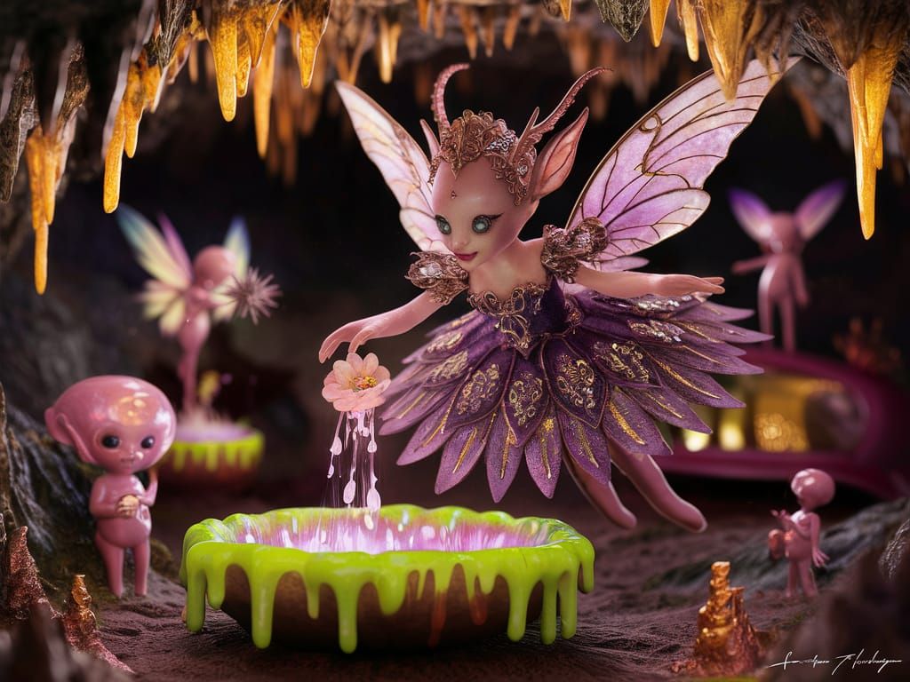 Steamplush Fairy-Alien in Speleothem Cave
