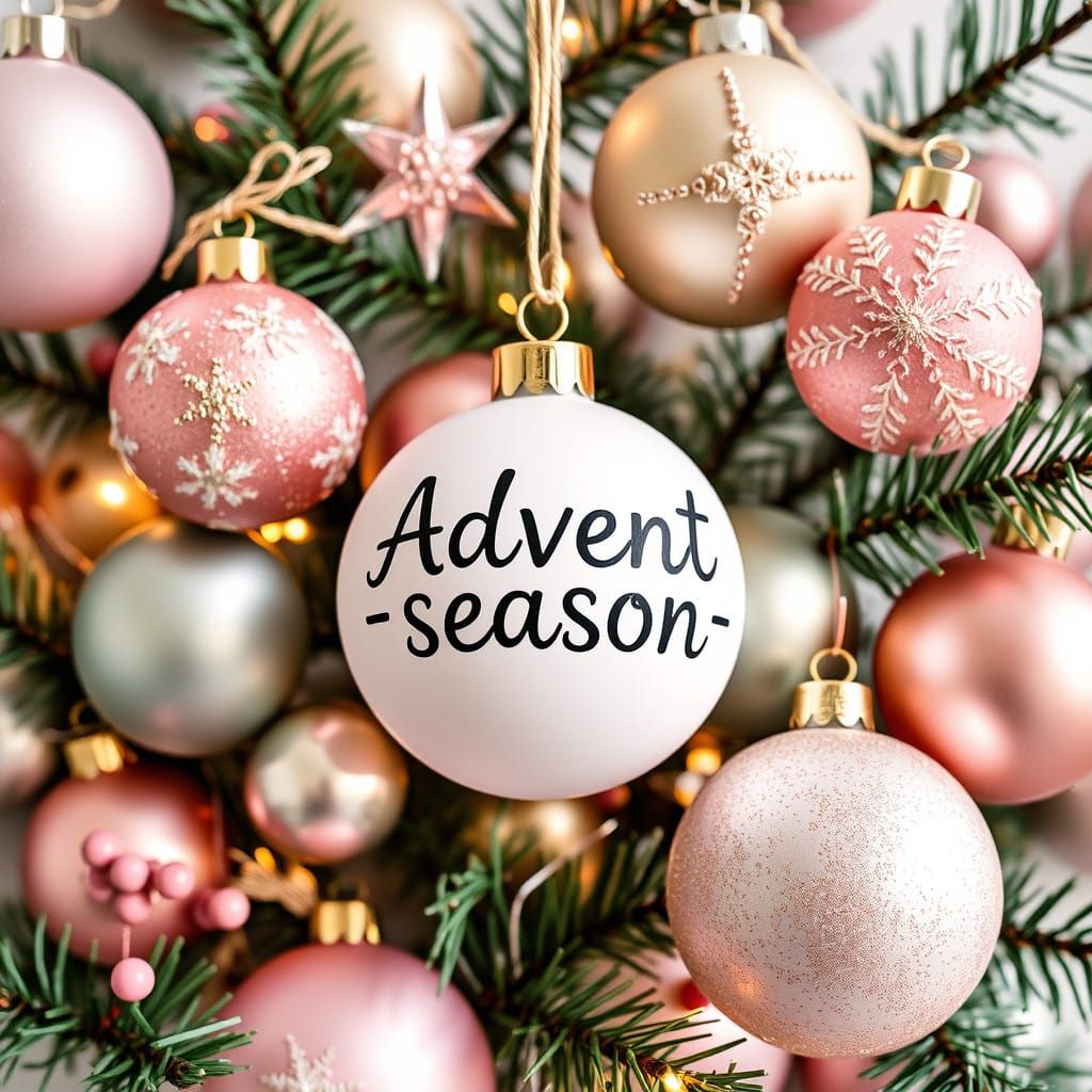 Whimsical Pastel Christmas Balls Decorate Advent Season