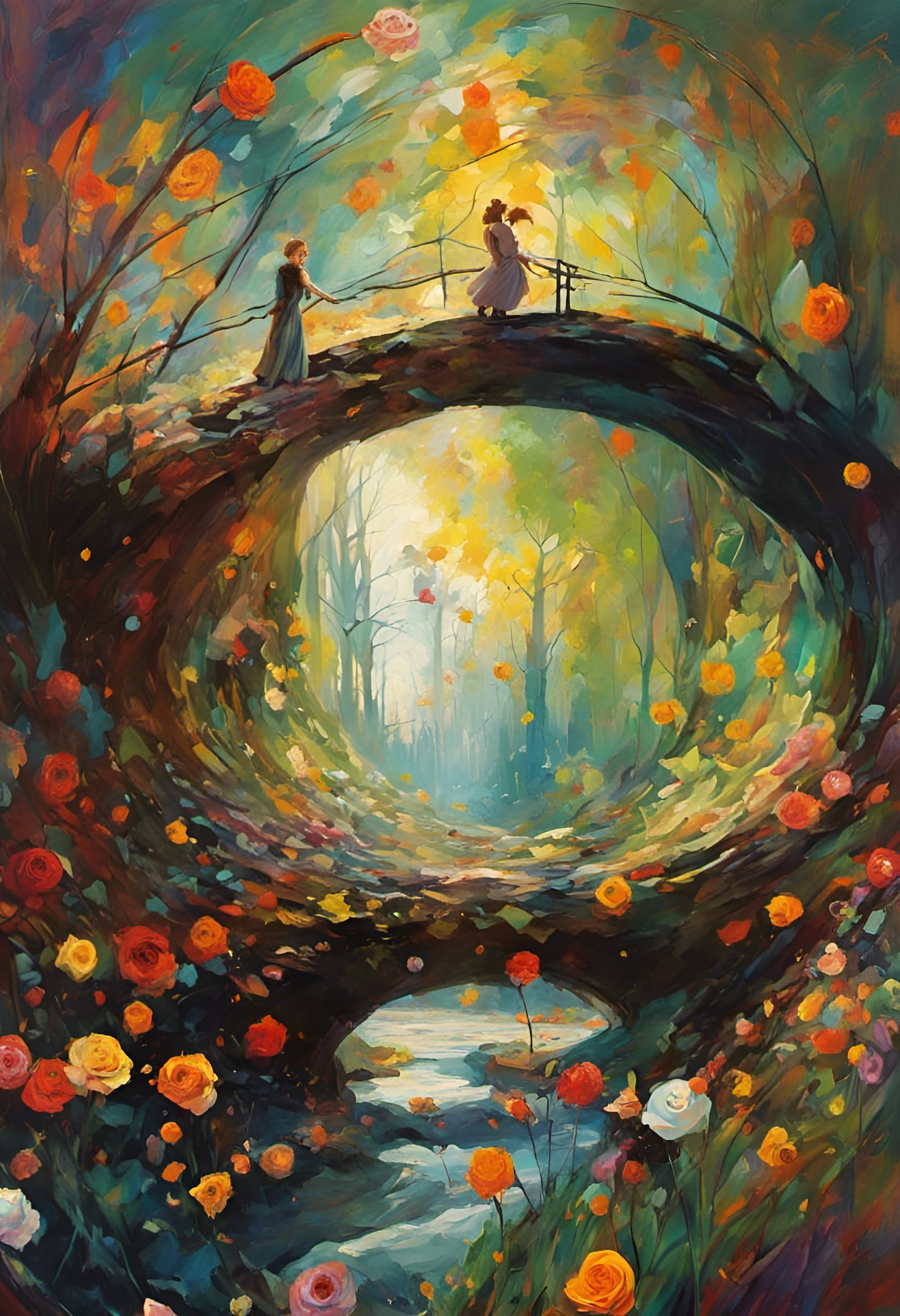 Surreal Leaf Storm World in Vivid Colors