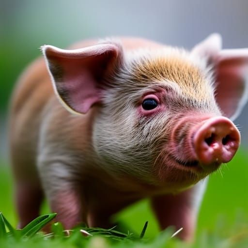 Cute Piglet Macro Shot in 8K
