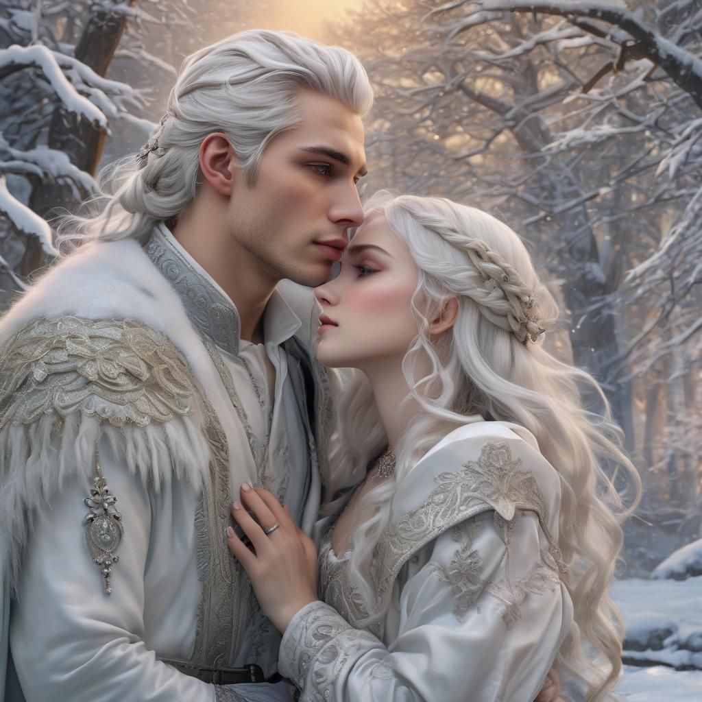 Romantic Digital Painting of a Loving Couple