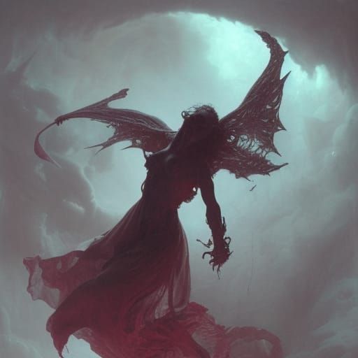 Aetherpunk Horror Black Rose in Gustave Doré Style