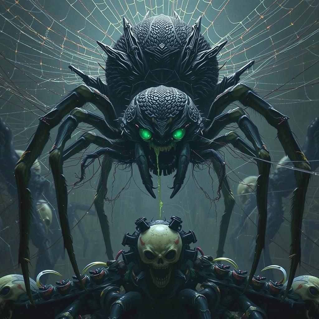 Regal Spider Queen in Gothic Horror Style