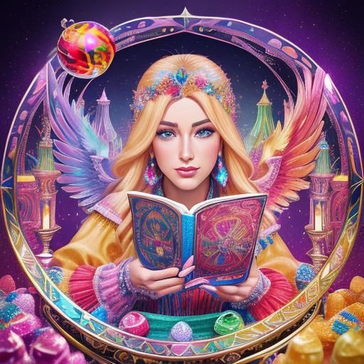 Gypsy Fortune Teller with Phoenix in Candyland Style