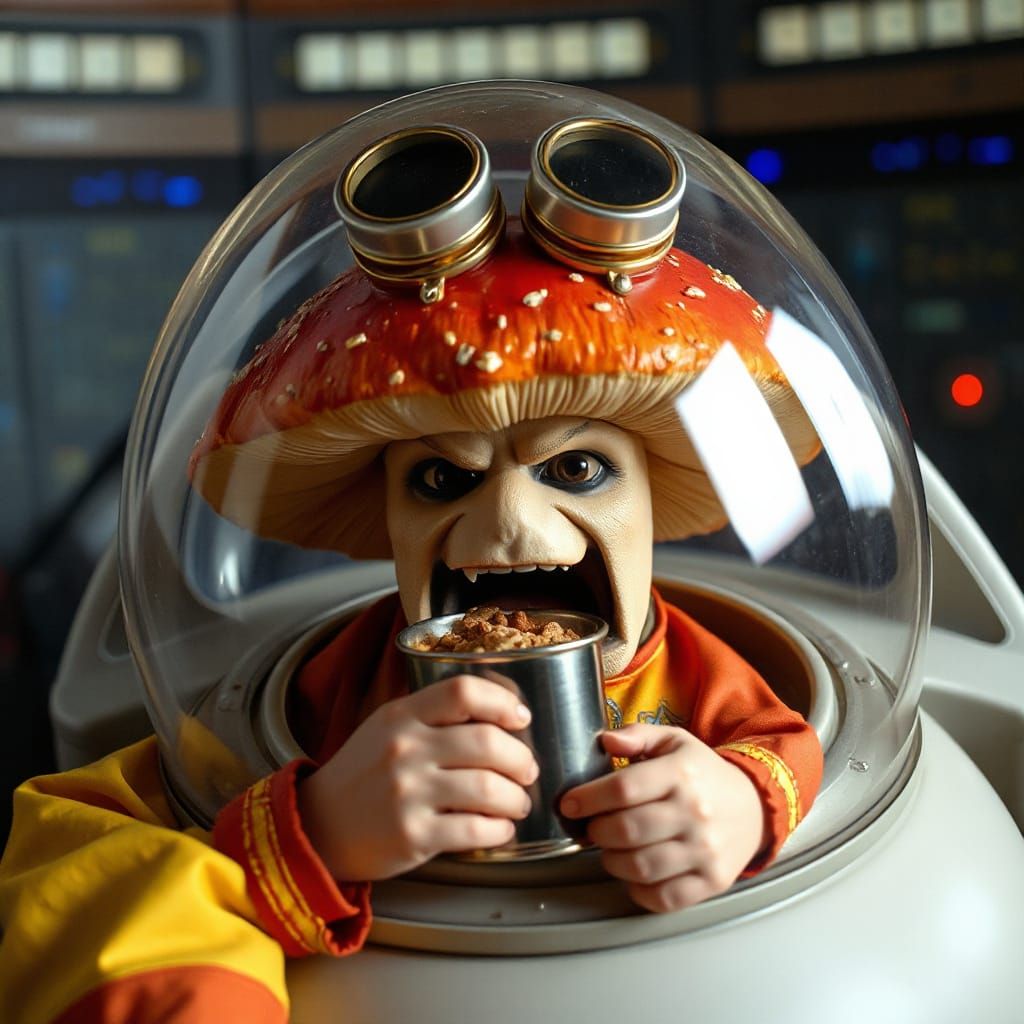 Mad Mushroom Captain in Space Opera Style