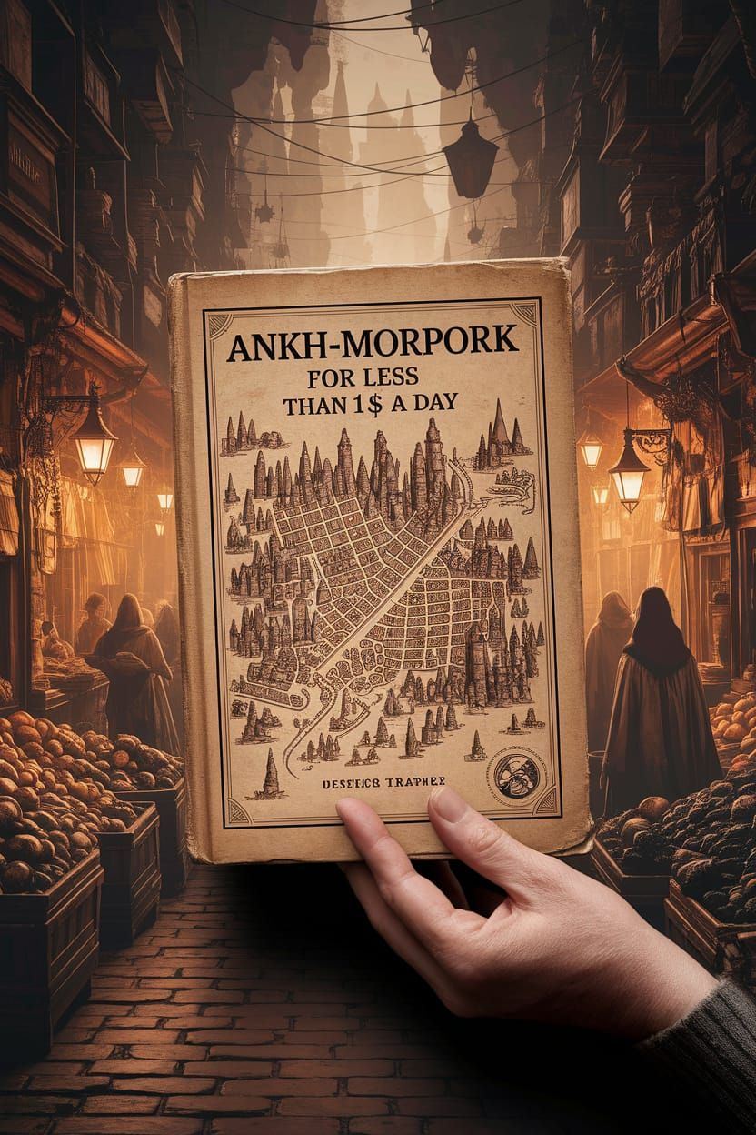 Ankh-Morpork City Map Book Cover in Antique Style